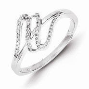 Sterling Silver Twist Diamond Ring