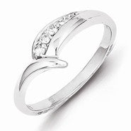 Sterling Silver w/Rhodium Plated Diamond Ring