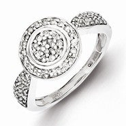 Sterling Silver Circle Diamond Ring