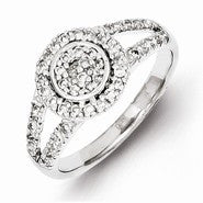 Sterling Silver Circle Diamond Ring