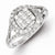 Sterling Silver w/Rhodium Plated Diamond Circle and Square Ring