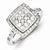 Sterling Silver w/Rhodium Plated Diamond Square Ring