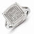 Sterling Silver w/Rhodium Plated Diamond Square Ring