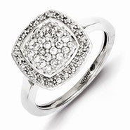 Sterling Silver Cluster Diamond Ring