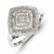 Sterling Silver w/Rhodium Plated Diamond Square Ring