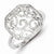 Sterling Silver w/Rhodium Plated Diamond Square Swirl Ring