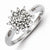 Sterling Silver w/Rhodium Plated Diamond Flowers Ring