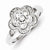 Sterling Silver w/Rhodium Plated Diamond Flower Ring