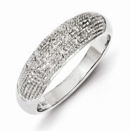 Sterling Silver w/Rhodium Plated Diamond Ring