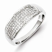 Sterling Silver Six Row Diamond Band Ring