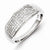 Sterling Silver Six Row Diamond Band Ring