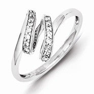 Sterling Silver w/Rhodium Plated Diamond Ring