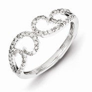 Sterling Silver w/Rhodium Plated Diamond Ring