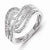 Sterling Silver w/Rhodium Plated Diamond Swirls Ring