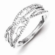 Sterling Silver w/Rhodium Plated Diamond Ring