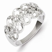 Sterling Silver w/Rhodium Plated Diamond Ring