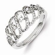 Sterling Silver w/Rhodium Plated Diamond Ring