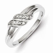 Sterling Silver w/Rhodium Plated Diamond Ring