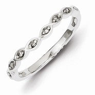 Sterling Silver w/Rhodium Plated Diamond Wrap Ring