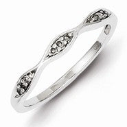 Sterling Silver w/Rhodium Plated Diamond Ring