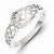 Sterling Silver w/Rhodium Plated Diamond Buckle Ring