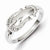 Sterling Silver w/Rhodium Plated Diamond Buckle Ring