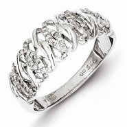 Sterling Silver w/Rhodium Plated Diamond Ring