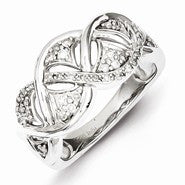 Sterling Silver w/Rhodium Plated Diamond Ring