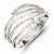 Sterling Silver w/Rhodium Plated Diamond Wave Ring