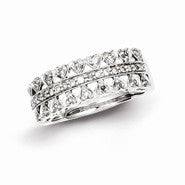 Sterling Silver Anniversary Diamond Wedding Band