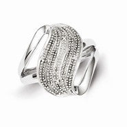 Sterling Silver w/Rhodium Plated Diamond Ring