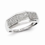 Sterling Silver Diamond Men Band Ring