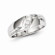 Sterling Silver w/Rhodium Plated Diamond Men's Ring