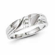 Sterling Silver w/Rhodium Plated Diamond Men's Ring