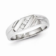 Sterling Silver w/Rhodium Plated Diamond Men's Ring