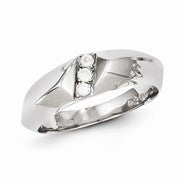 Sterling Silver w/Rhodium Plated Diamond Men's Ring