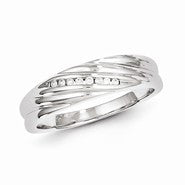 Sterling Silver w/Rhodium Plated Diamond Men's Ring