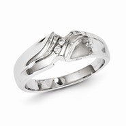 Sterling Silver w/Rhodium Plated Diamond Men's Ring