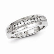 Sterling Silver w/Rhodium Plated Diamond Men's Ring