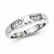 Sterling Silver w/Rhodium Plated Diamond Men's Ring