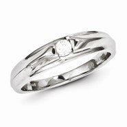 Sterling Silver w/Rhodium Plated Diamond Men's Ring