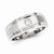 Sterling Silver w/Rhodium Plated Satin & Polished Diamond Men's Ring