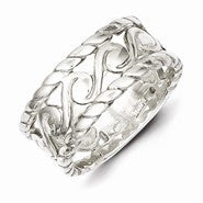 Sterling Silver Twisted Spiral Scroll Stacked Ring