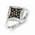 Sterling Silver Champagne Diamond & Diamond Shape Ring