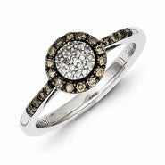 Sterling Silver Champagne Diamond Circle Ring