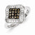 Sterling Silver Champagne Diamond & Large Diamond Shape Ring