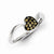 Sterling Silver Champagne Diamond Small Heart Ring