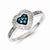 Sterling Silver Blue Diamond Small Heart Ring