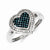 Sterling Silver Blue and White Diamond Heart Ring