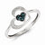 Sterling Silver Blue and White Diamond Heart Ring